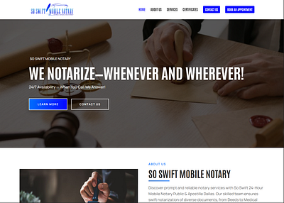 Notary Public Service WordPress Website business divi landing page design notary public service ui design webdesign website website devlopment website redesign