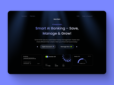 AI Money Management Website Design ai agent ai inovation ai website design ui ui design uiux design ux ux design website design