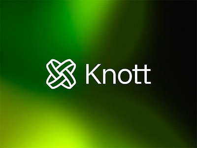 Knott – Logo design branding design entalgement entanglement flat gradient grass green k letter knot logo mesh minimal minimalism minimalist white