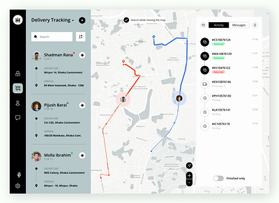 Delivery Tracking Dashboard - UX/UI Design app dashboard design ui ux web