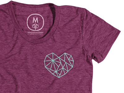 Polyheart. cotton bureau heart polygon tee tshirt