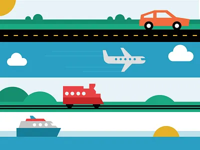 Travel airplane car cruise train travel