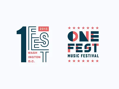 One Fest Logos america branding festival lockup logo music number one patriotic star typography washington