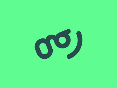 Smiling Gipster connect g geek glasses green happy letter logo mobile smile typography