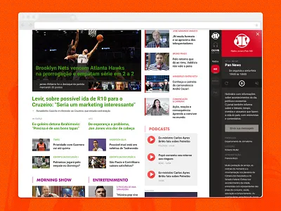 Jovem Pan AM - Live Sidebar design interfaces layout live panel news portal responsive user interface design visual design