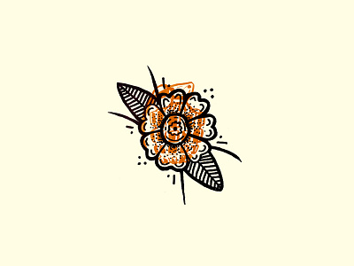 Flower & Grenade flash illo illustration leaf leaves overlay traditional