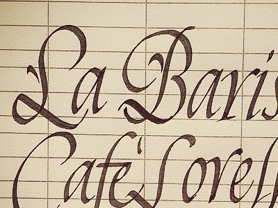 La Barista calligraphy italic