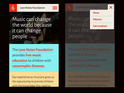 Love Notes Foundation (Small screen) charity foundation typography