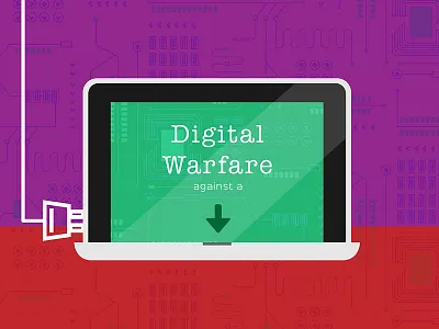 Digital Warfare Infographic branding circuit board illustration infographic