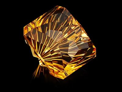 Citrine on black. gem jewellery photography retouch
