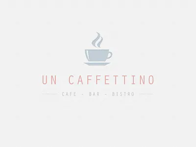 Cafe, Bar, Bistro Logo Design - Un Caffettino bar bistro cafe coffee cup design icon logo print typeface typography vector