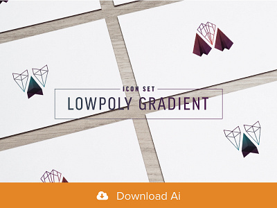 Free Low-Poly Gradient Illustrations ai download free freebie freebies gradient icon set illustrations illustrator poly