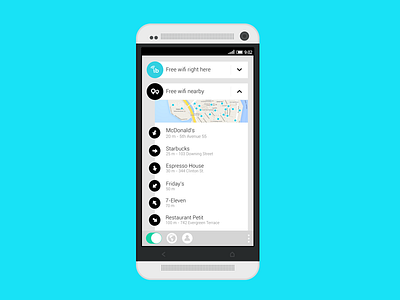 Direction arrows pointing you to free wifi nearby app art direction free wifi interface mobile ui ux wifi