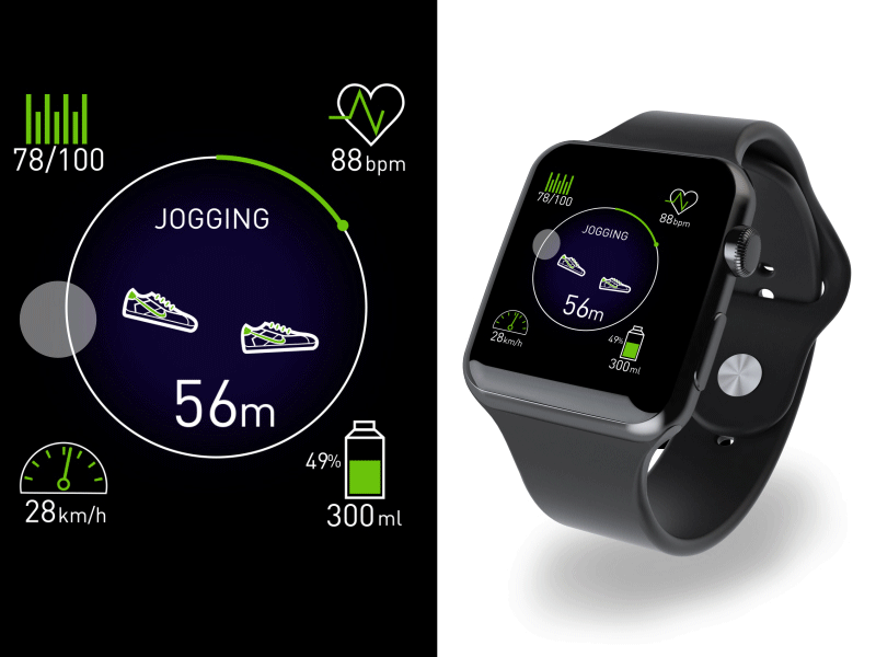 iMove 2d animation app gif healpth iwatch smartwatch sport app ui ui animation wearable