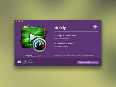 About Window - Eternal Storms Software branding mac ui sketch.app