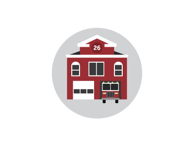 Firehouse firehouse flat icon red simple truck
