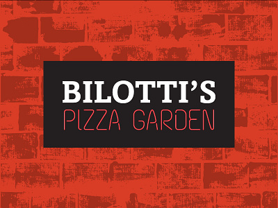 Pizza Garden logo brick italian logo neon pizza