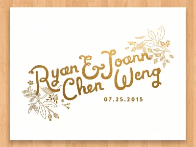 Gold Foil Wedding Invitation floral gold foil handwriting handwritten invitation typography wedding