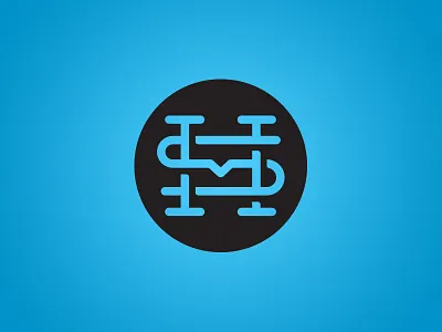 HMS Monogram art crest cyan design family logo monogram type typography
