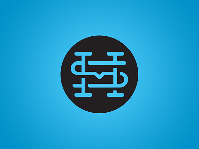 HMS Monogram art crest cyan design family logo monogram type typography