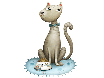 Cat animal cat character design commercial food illustration mouse