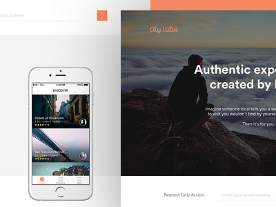 city tales landing - subscribe apple authentic city deiv header ios iphone landing ui web