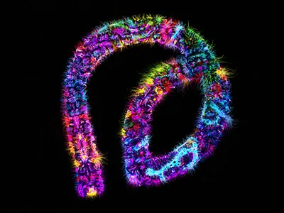 Colored fluffy logo c4d cinema4d color logo photoshop