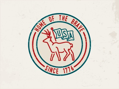 Land of the Free americana deer single line