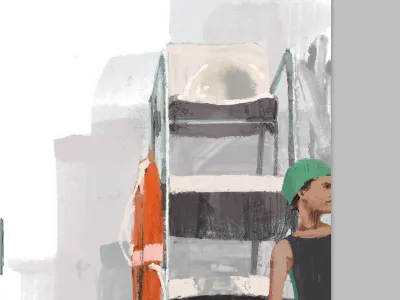 Deep End digital illustration marc aspinall painting wip