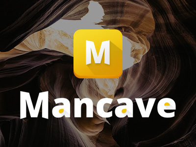 Mancave logo app design branding icon identity logo logo design web design yellow