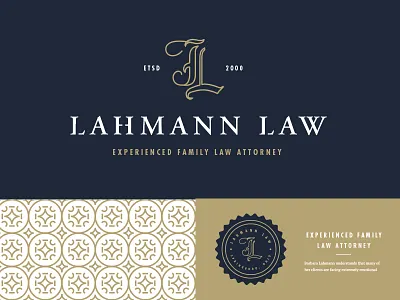 Lahmann Lawyer clean lahmann lawyer attorney logo monogram pattern simple stamp type typography