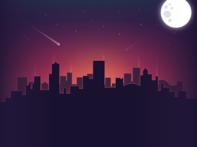 Abstract London Skyline abstract flat gradient london moon simplified sky skyline stars