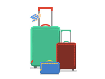 Travel dots icon illustration polka sector suitcases travel vector