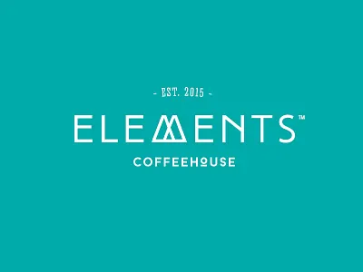 WIP: Elements Coffeehouse coffee coffeehouse elements logo mountain nature organic subtle teal white