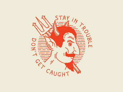 Stay In Trouble devil doodle fun illustration lines red