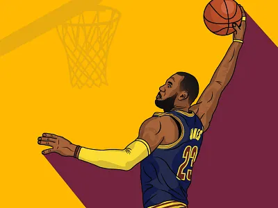 Lebron James cleveland cavaliers illustration lebron james nba