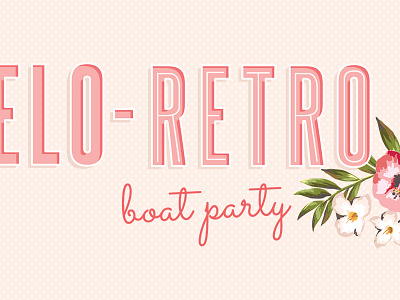 Batchelo-retro logo coral graphic design hawaii logo pink retro typography