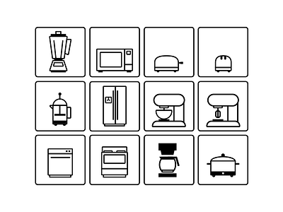 Kitchen Appliance Icon Set appliances icons ikea illustration kitchen line art vectors