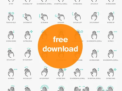Gesture Icons devices download free freebie gesture icons