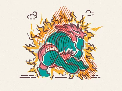 Buzzing blanka fight fighter icon illustration lines nintendo snes street win
