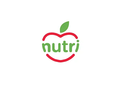 Apple mark apple design flat fruit green logo logo design mark minimal nature nutrition red