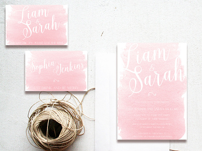 Pastel Wedding Stationery calligraphy design designer digital stationery lettering pink ombre printable stationery stationery stationery design wedding invitation wedding stationery