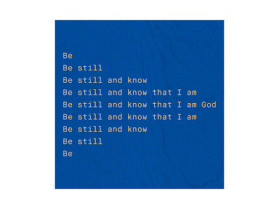 Typoetry #2 blue grain monospaced poetry print typography wood