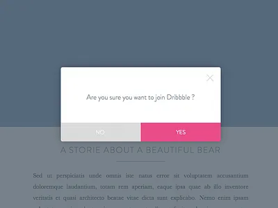 First Dribbble popup debut first shot invite popup storie validation window