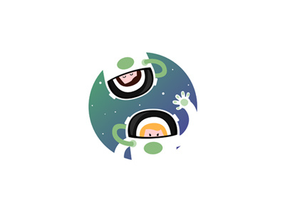 OHU team ai cosmonaut flat flatdesign icon illustrator sky space stars