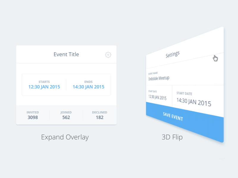 UI Patterns - Settings modal window card grid css html interaction interface ui ux web