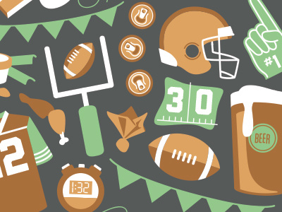 Football beer clock foam hand football helmet illustration jersey pennant touchdown vector whistle wings