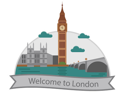 London ben bridge clock landmark london tower uk vector