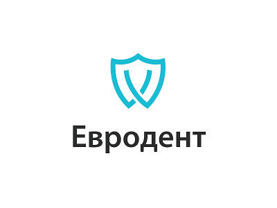 Евродент logo mark shield symbol teeth