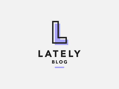 Lately Logo blog concept illustration lately logo mark purple